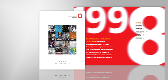 Lucent Annual report spread one
